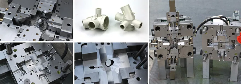 Sequential Multi-Slider Mold for a Kitchen Appliance Water Manifold